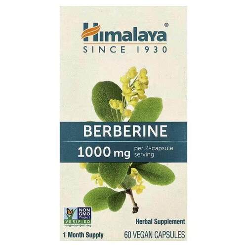 Himalaya,小檗碱，1000 毫克，60 粒全素胶囊