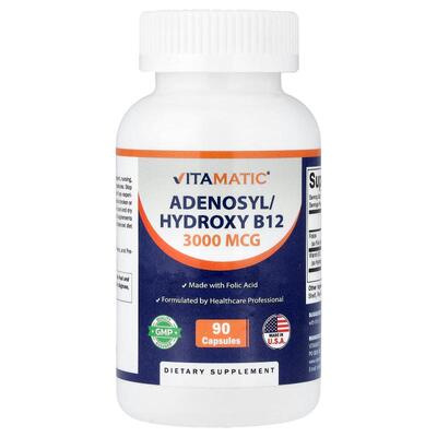Vitamatic,Adenosyl/Hydroxy B12, 90 Capsules