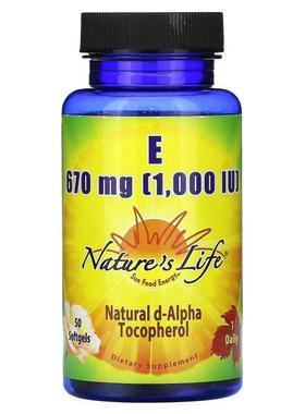 Nature's Life,Vitamin E, 670 mg (1,000 IU), 50 Softgels