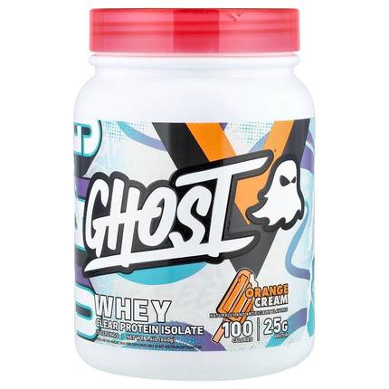Ghost,Whey, Clear Protein Isolate, Orange Cream, 1.4 lb (640