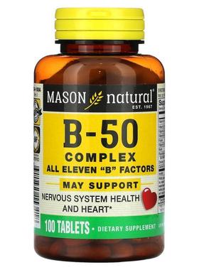 Mason Natural,B-50 Complex, 100 Tablets