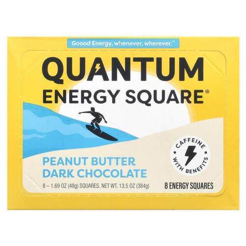 QUANTUM ENERGY SQUARE,椰子巴旦木巧克力碎，8 块，每块 1.69 盎