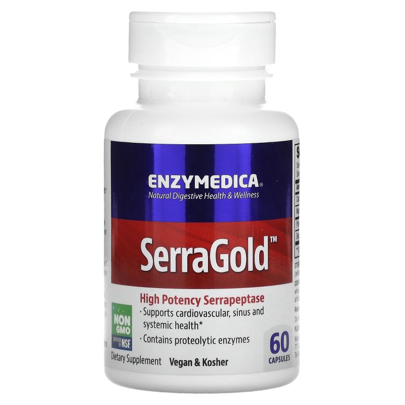 Enzymedica,SerraGold，高活性舍雷肽酶，60粒胶囊