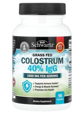 BioSchwartz,Grass Fed Colostrum 40% IgG, 90 Capsules (500 mg