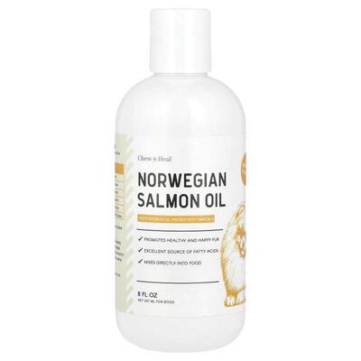 Chew + Heal,挪威鲑鱼油，狗狗专用，8 液量盎司（237 毫升）
