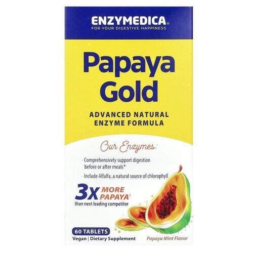 Enzymedica,Papaya Gold, Papaya Mint, 60 Tablets