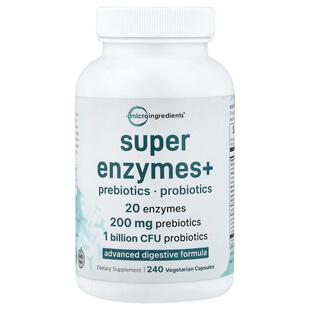 Micro Ingredients,Super Enzymes+, 240 Vegetarian Capsules