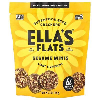 Ella's Flats,Superfood Seed Crackers, Sesame Minis, 4 oz (11