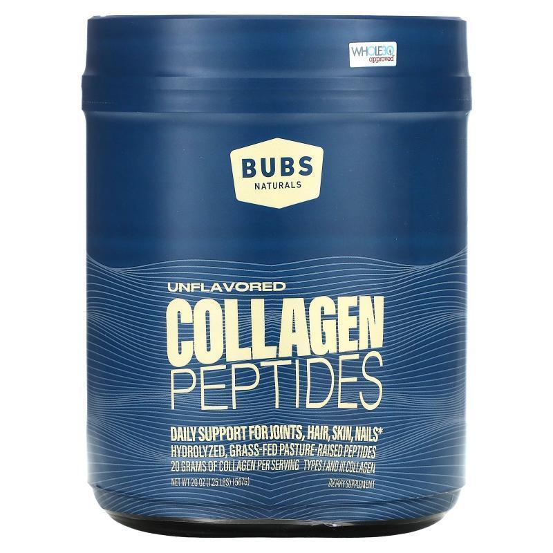 BUBS Naturals,Collagen Peptides, Unflavored, 20 oz (567 g)