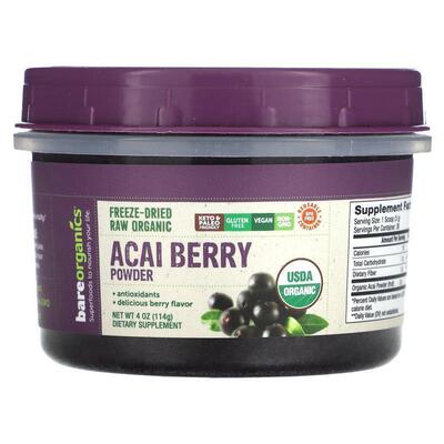 BareOrganics,Freeze-Dried Raw Organic Acai Berry Powder , 4