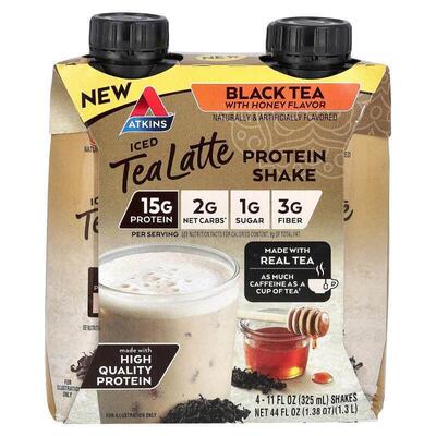 阿特金斯,Iced Tea Latte Protein Shake, Black Tea with Honey,