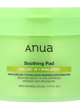 Anua,Azelaic 10 Hyaluron Redness Soothing Pad, 90 Pads, 7.77