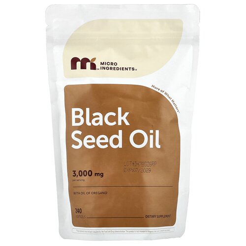 Micro Ingredients黑籽油+牛至油黑种子上午与卧室从容温和常伴