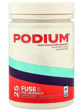 Podium Nutrition,Fuse 2025, Pre Workout, Blue Razz Slushie,