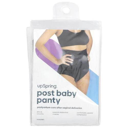 UpSpring,Post Baby Panty, Postpartum Care, 1X/2X, Black, 1 C