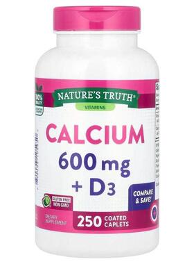 Nature's Truth,Calcium + D3, 250 Coated Caplets