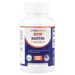 Vitamatic,Biotin, 5,000 mcg, 365 Tablets