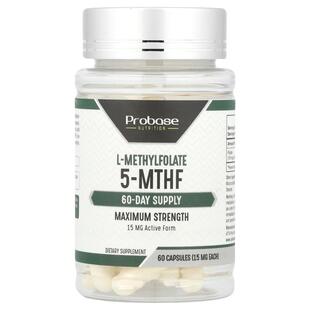Probase Nutrition,L-甲基叶酸 5-MTHF，15 毫克，60 粒胶囊