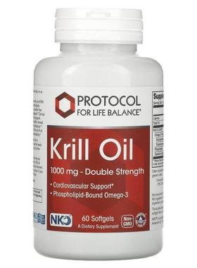 Protocol for Life Balance,磷虾油，双倍功效，1,000 毫克，60