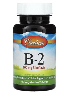 Carlson,Vitamin B-2, 100 mg, 100 Vegetarian Tablets