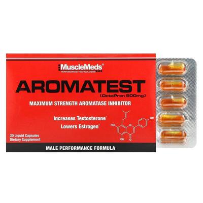 MuscleMeds,Aromatest, 500 mg, 30 Liquid Capsules