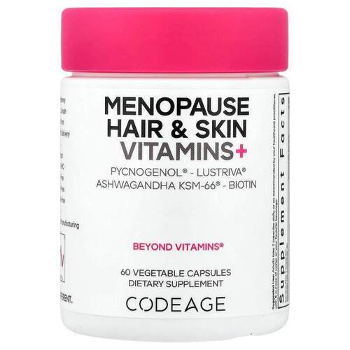 Codeage,Menopause Hair Skin Vitamins+, 60 Vegetable Capsules
