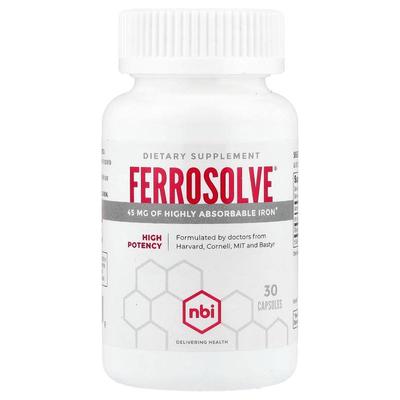 NBI Health,Ferrosolve®, High Potency, 30 Capsules