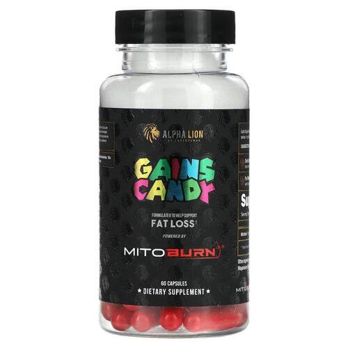 ALPHA LION,Gains Candy, MitoBurn, 60 Capsules