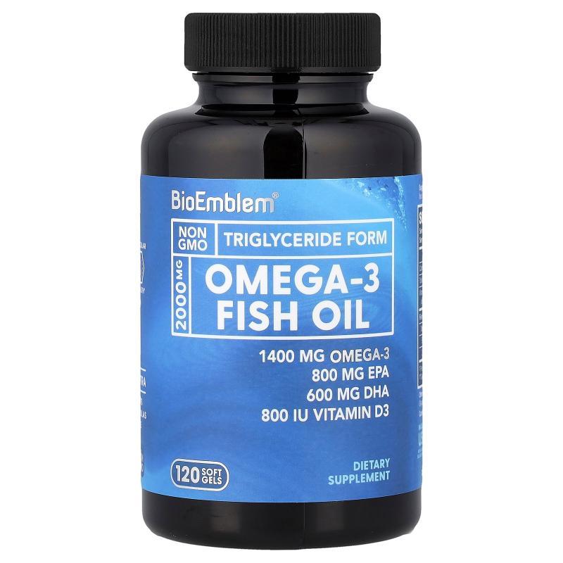BioEmblem,Omega-3 Fish Oil, 120 Soft Gels