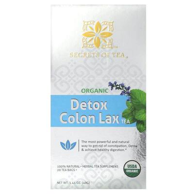 Secrets of Tea,Organic Detox Colon Lax Tea, 20 Tea Bags, 1.4