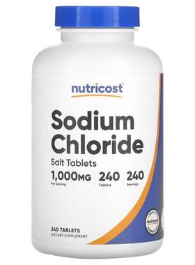 Nutricost,Sodium Chloride, 1,000 mg, 240 Tablets