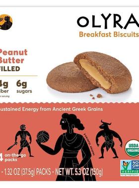 Olyra,Organic Breakfast Biscuits, Peanut Butter Cream Filled