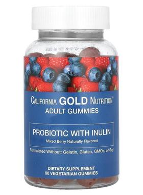 California Gold Nutrition,Prebiotic with Inulin Gummies, Nat