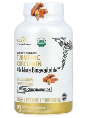 Nature's Fusions,Nutri，有机姜黄素，90 粒有机胶囊