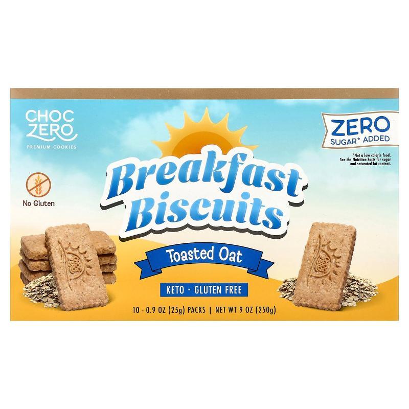 ChocZero,Premium Cookies, Breakfast Biscuits, Toasted Oat, 1