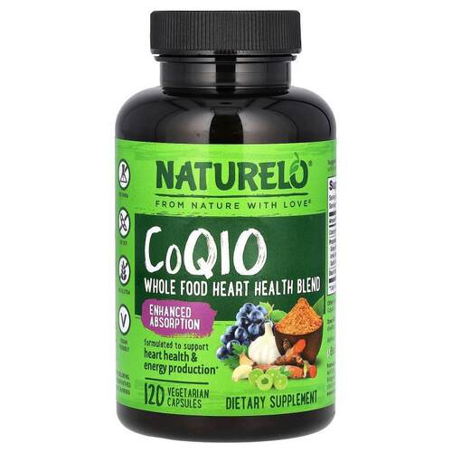 NATURELO,CoQ10, Whole Food Heart Health Blend, 120 Vegetaria
