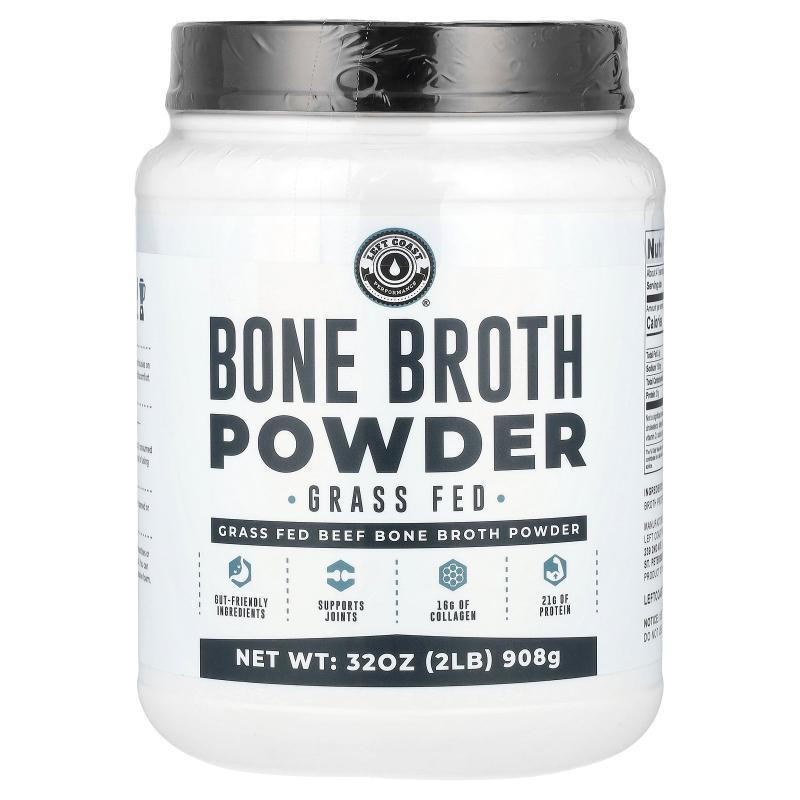 Left Coast Performance,Bone Broth Powder, Grass Fed, 32 oz (