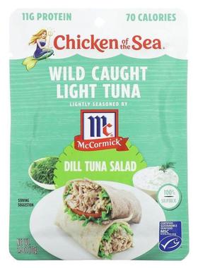 美人鱼,Wild Caught Light Tuna, Dill Tuna Salad, 2.5 oz (70 g