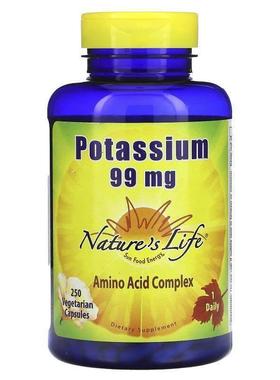 Nature's Life,Potassium, 99 mg, 250 Vegetarian Capsules