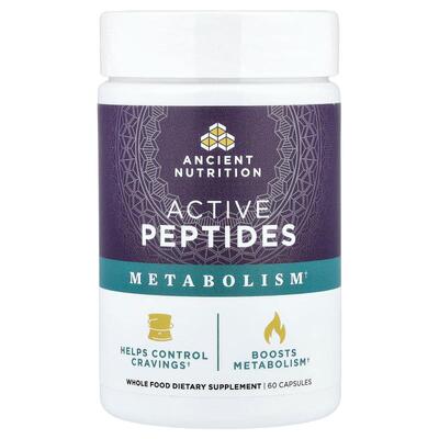 Ancient Nutrition,Active Peptides, Metabolism, 60 Capsules