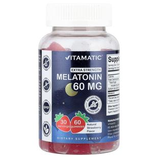Vitamatic,Melatonin Gummies, Natural Strawberry, Sugar Free