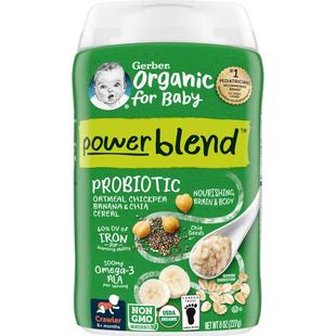 个月以上 嘉宝 有机婴儿食品 益生菌燕麦片鹰嘴豆 PowerBlend