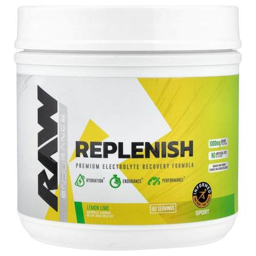 Raw Nutrition,Replenish, Lemon Lime , 28.57 oz (810 g)