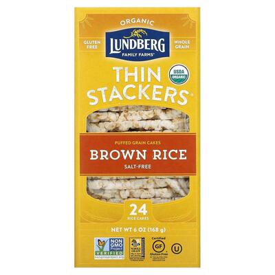 Lundberg,Organic Thin Stackers，谷物膨化饼，红米和藜麦，无盐
