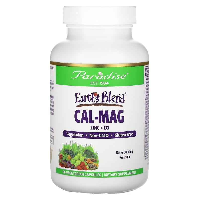 Paradise Herbs,Earth's Blend, Cal-Mag, 90 Vegetarian Capsule