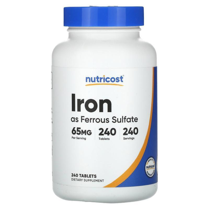 Nutricost,Iron, 65 mg, 240 Tablets