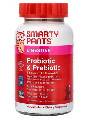 SmartyPants,Digestive, Probiotic & Prebiotic Gummies, Gr