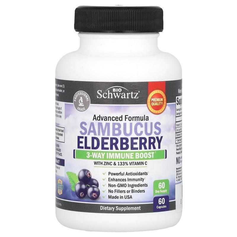 BioSchwartz,Sambucus Elderberry，60 粒素食胶囊