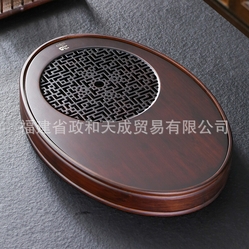 茶具家用小茶盘储水式小型迷你小号竹制竹子简易干泡台一两用茶台