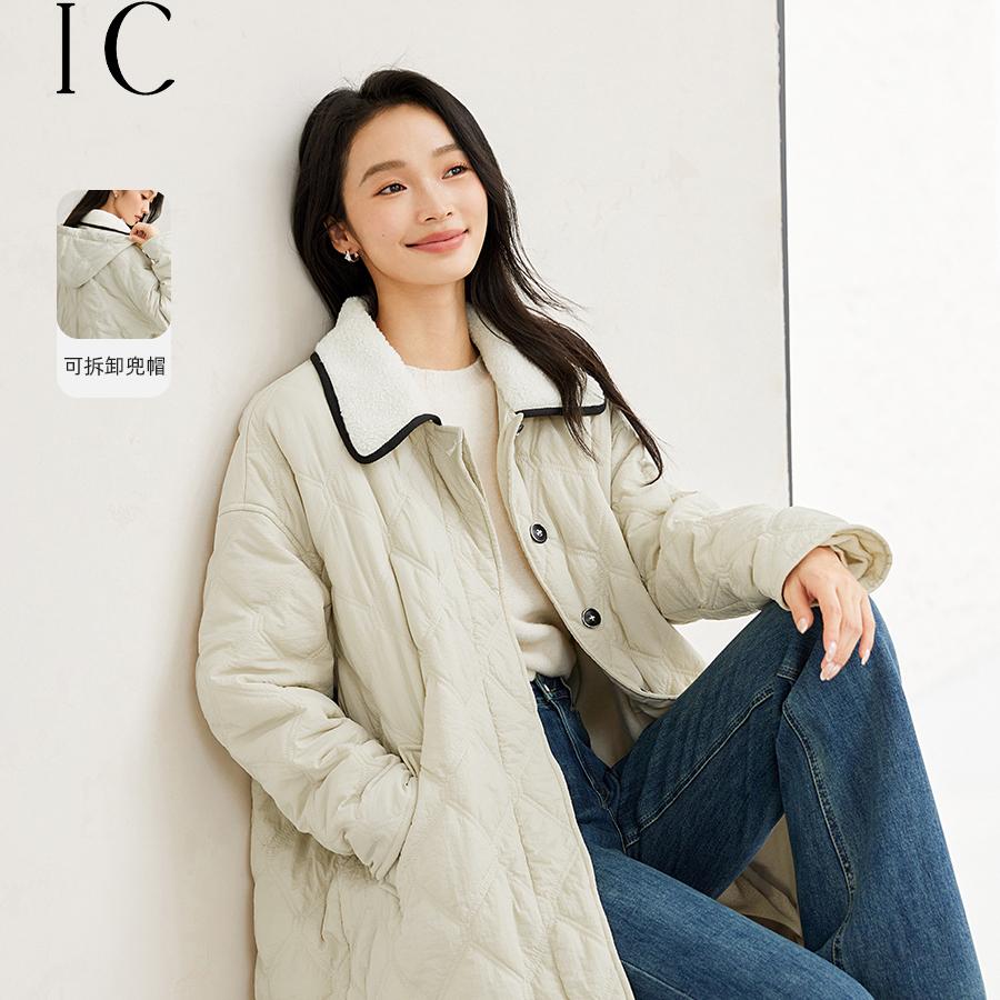 IC复古菱形格设计感绗棉短款棉衣外套女2025新款秋冬高级通勤棉服